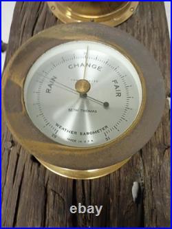 Seth Thomas Ships Clock And Borometer Set Double Mount One Of A Kind Rare