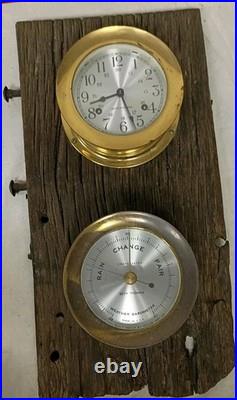 Seth Thomas Ships Clock And Borometer Set Double Mount One Of A Kind Rare
