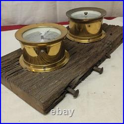 Seth Thomas Ships Clock And Borometer Set Double Mount One Of A Kind Rare