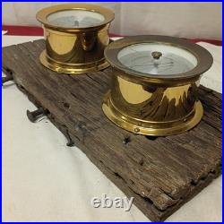 Seth Thomas Ships Clock And Borometer Set Double Mount One Of A Kind Rare