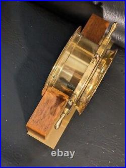 Seth Thomas Ships Wheel Brass Mantel Clock Helmsman Wood Base Key 1602 Working