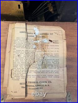 Seth Thomas Sonora 4 Bell Westminster Chime Clock No 00-1914 Adamantine Mahogany