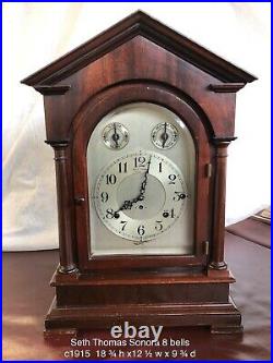 Seth Thomas Sonora Clock, 8 Bell, Whittington and Westminster Chimes, Runs