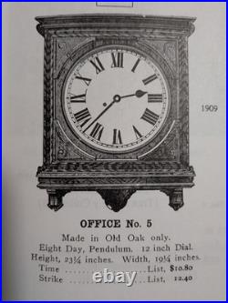 Seth Thomas Time Only Movement for Office #4 and #5 Clocks, Refurbished
