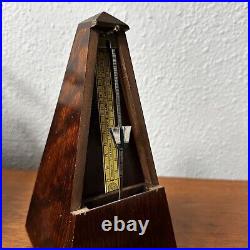 Seth Thomas USA Improved Maelzel Metronome Windup Wood Vtg Antique RARE