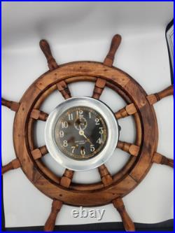 Seth Thomas U. S. Navy Mark I Deck Clock Made USA VTG Ship Wheel Mount Working Seth Thomas U. S. Navy Mark I Deck Clock Made USA VTG Ship Wheel Mount Working
