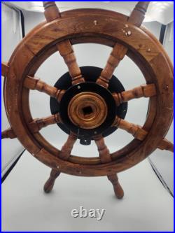Seth Thomas U. S. Navy Mark I Deck Clock Made USA VTG Ship Wheel Mount Working