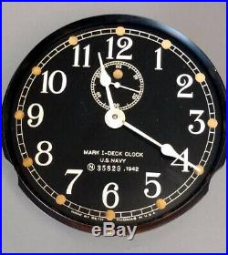 Seth Thomas U. S. Navy Mark I Deck Clock Wwii 1942
