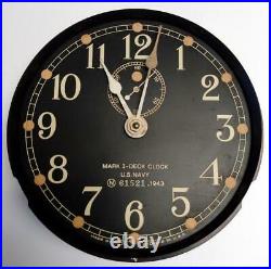 Seth Thomas U. S. Navy Ship's Mark I Deck Clock Wwii