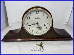 Seth Thomas Vintage Brown Wood 8-Day Westminster Chime Mantle Clock No. 1300