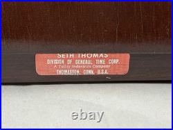 Seth Thomas Vintage Brown Wood 8-Day Westminster Chime Mantle Clock No. 1300