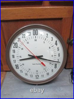 Seth Thomas Vintage Military Time Wall Clock 24hr Electric