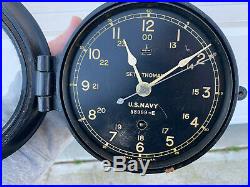 Seth Thomas WW2 Era Deck Clock Vintage Bakelite US Navy Working Military Clock