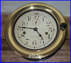 Seth Thomas WWII 8 Day Ship's Clock Working U. S. 1940 BAKELITE & BRASS