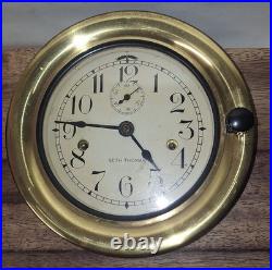 Seth Thomas WWII 8 Day Ship's Clock Working U. S. 1940 BAKELITE & BRASS