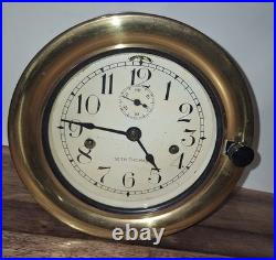 Seth Thomas WWII 8 Day Ship's Clock Working U. S. 1940 BAKELITE & BRASS