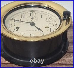 Seth Thomas WWII 8 Day Ship's Clock Working U. S. 1940 BAKELITE & BRASS