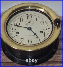 Seth Thomas WWII 8 Day Ship's Clock Working U. S. 1940 BAKELITE & BRASS