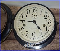 Seth Thomas WWII 8 Day Ship's Clock Working U. S. 1940 BAKELITE & BRASS