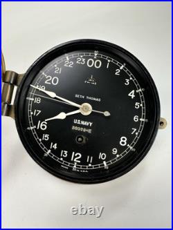 Seth Thomas WWII Bakelite U. S. Navy Deck Clock Circa 1940s Made in USA 52379-E