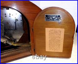Seth Thomas Westminster Art Deco Mantel Chime Clock 1930s Clean No Key Electric