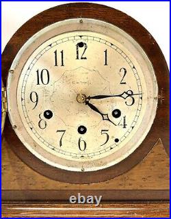 Seth Thomas Westminster Chime Time Strike Mantle Mantel Clock Humpback Key Wind