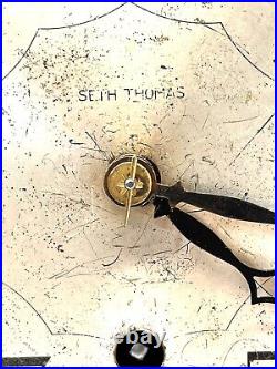 Seth Thomas Westminster Chime Time Strike Mantle Mantel Clock Humpback Key Wind
