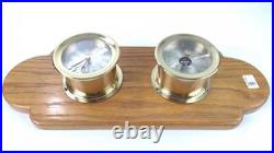 Seth Thomas by Talley Ship's Brass Clock and Barometer Mounted 1055 1056 Seth Thomas by Talley Ship's Brass Clock and Barometer Mounted 1055 1056