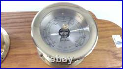 Seth Thomas by Talley Ship's Brass Clock and Barometer Mounted 1055 1056 Seth Thomas by Talley Ship's Brass Clock and Barometer Mounted 1055 1056