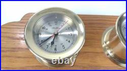 Seth Thomas by Talley Ship's Brass Clock and Barometer Mounted 1055 1056 Seth Thomas by Talley Ship's Brass Clock and Barometer Mounted 1055 1056