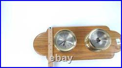 Seth Thomas by Talley Ship's Brass Clock and Barometer Mounted 1055 1056 Seth Thomas by Talley Ship's Brass Clock and Barometer Mounted 1055 1056