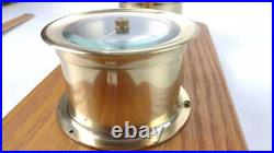 Seth Thomas by Talley Ship's Brass Clock and Barometer Mounted 1055 1056 Seth Thomas by Talley Ship's Brass Clock and Barometer Mounted 1055 1056