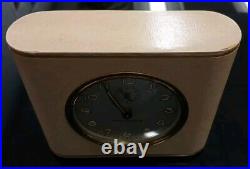 Seth Thomas desk Square Vintage clock with alarm Solid Wood heavy grained Works