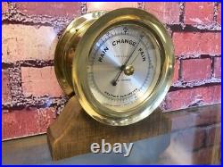 Sharp Vtg Brass 1964 Seth Thomas Corsair Barometer-(ships Bell Clock Set) Ok