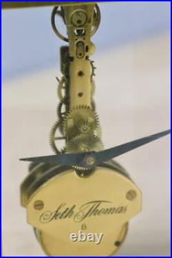 Small Vintage Seth Thomas Brass & Perspex Inline Desk Travel Carriage Clock