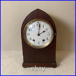 Stunning Antique Seth Thomas Mahogany Inlay Beehive Mantle Clock Runs