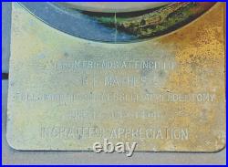 UNUSUAL WWII ERA Seth Thomas ship's clock & with presentation plaque attached