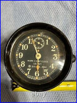 USN WW2 Mark 1 Boat Clock US Navy 20645 1942 USN WW2 Mark 1 Boat Clock US Navy 20645 1942
