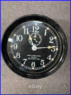 US Navy MARK I DECK CLOCK 1942 Seth Thomas