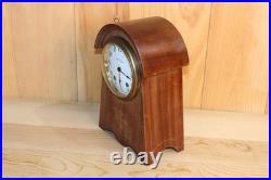 Unusual Antique Seth Thomas 8 Day Inlay Mantle Clock With Porcelain Dial Runs