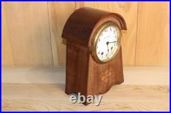 Unusual Antique Seth Thomas 8 Day Inlay Mantle Clock With Porcelain Dial Runs