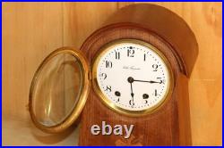 Unusual Antique Seth Thomas 8 Day Inlay Mantle Clock With Porcelain Dial Runs