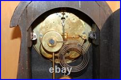 Unusual Antique Seth Thomas 8 Day Inlay Mantle Clock With Porcelain Dial Runs