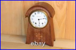 Unusual Antique Seth Thomas 8 Day Inlay Mantle Clock With Porcelain Dial Runs
