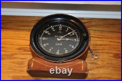 Unusual Seth Thomas Ships Deck Clock Antique with Leather Outer Case Wood Back