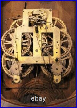 Used Seth Thomas OFFICE No. 2 Wall Clock Antique Regulator Circa 1860 Vintage Used Seth Thomas OFFICE No. 2 Wall Clock Antique Regulator Circa 1860 Vintage
