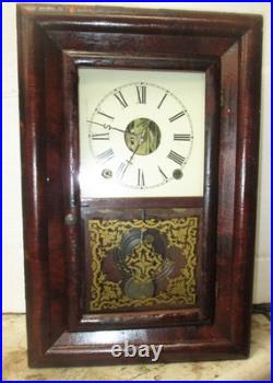 VERY NICE SETH THOMAS OGEE MAHOGANY 8 DAY SPRING MOVEMENT Clock- WORKING