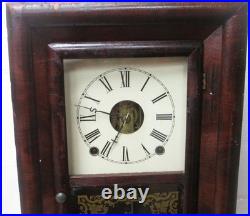 VERY NICE SETH THOMAS OGEE MAHOGANY 8 DAY SPRING MOVEMENT Clock- WORKING
