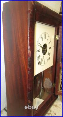 VERY NICE SETH THOMAS OGEE MAHOGANY 8 DAY SPRING MOVEMENT Clock- WORKING