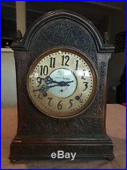 VERY RARE Antique Brass Seth Thomas Pinecone Mantle Clock
